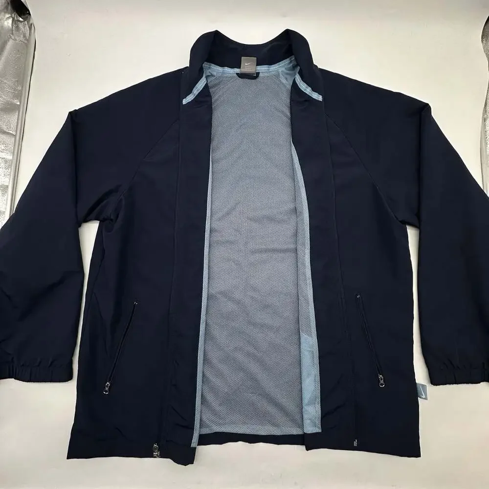 Vintage Y2K Gray Tag Nike Size XXL Blue Mesh Lined Zip Track Jacket Windbreaker